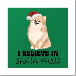 Pomeranian Dog Christmas Santa Posters and Art